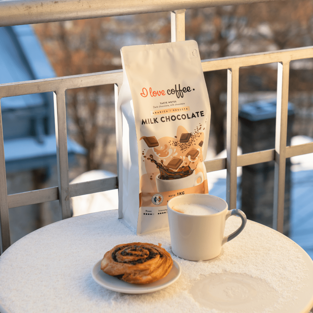 Es Milu Kafiju jaunas kafijas pupiņas Milk Chocolate