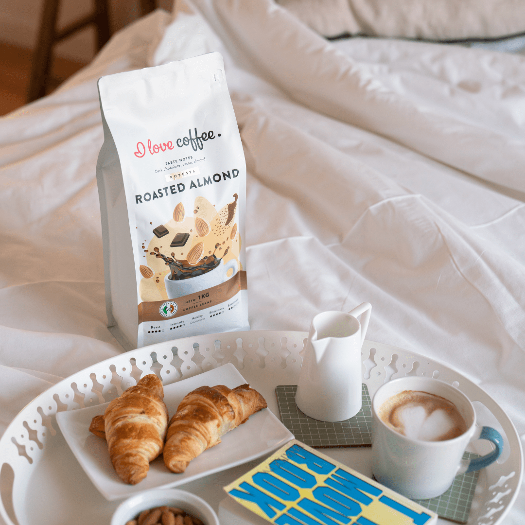 Es Milu Kafiju jaunas kafijas pupiņas Roasted Almond