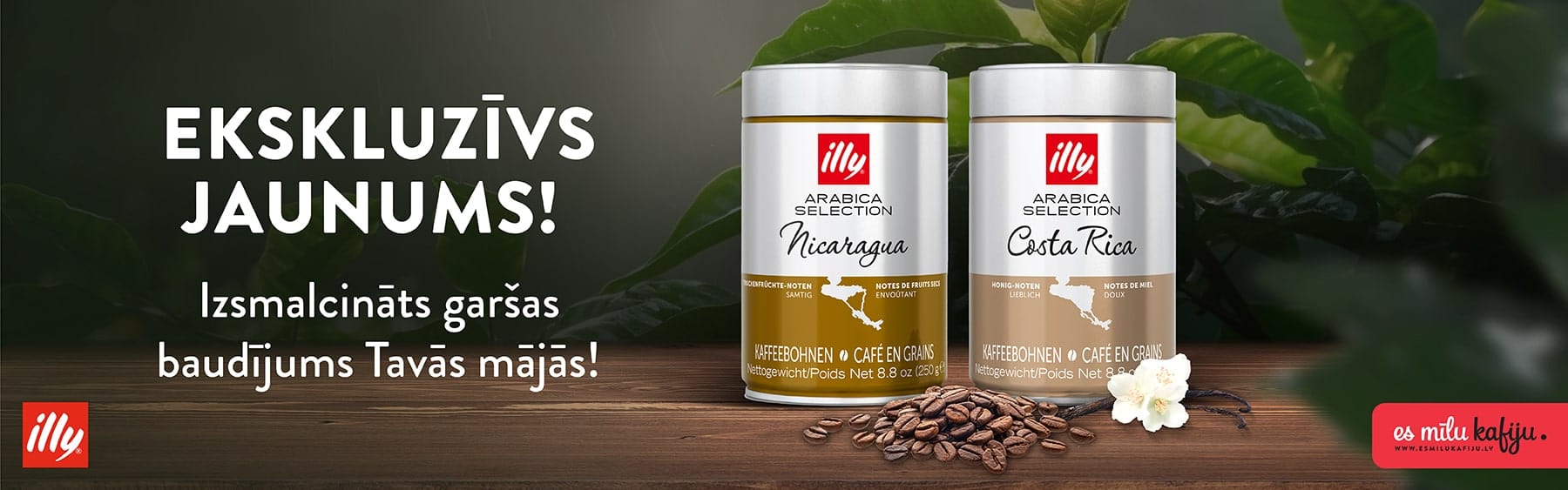 illy nicaragua kafijas pupiņas, illy costa rica kafijas pupiņas - esmilukafiju.lv
