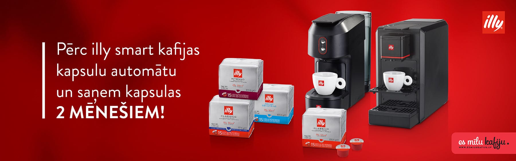 Illy Smart kafijas kapsulu automāts + kapsulas dāvanā