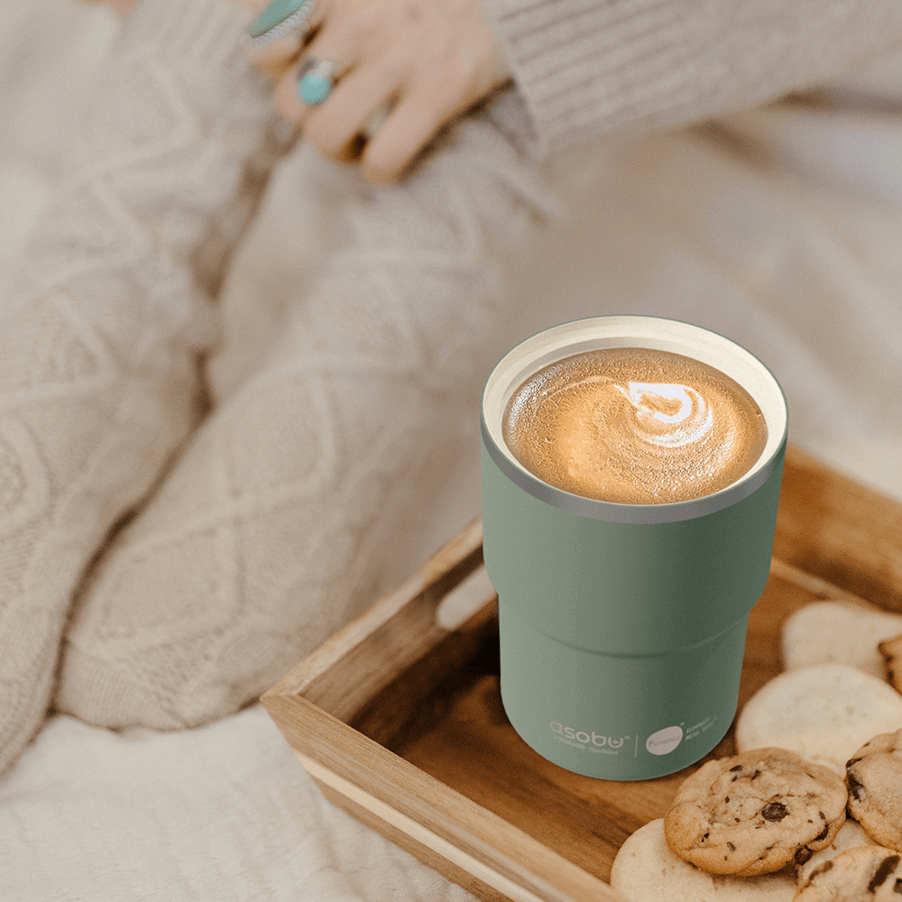 Asobu Trauki Zaļa Termokrūze Asobu Coffee Express, 360ml, BF52 balta