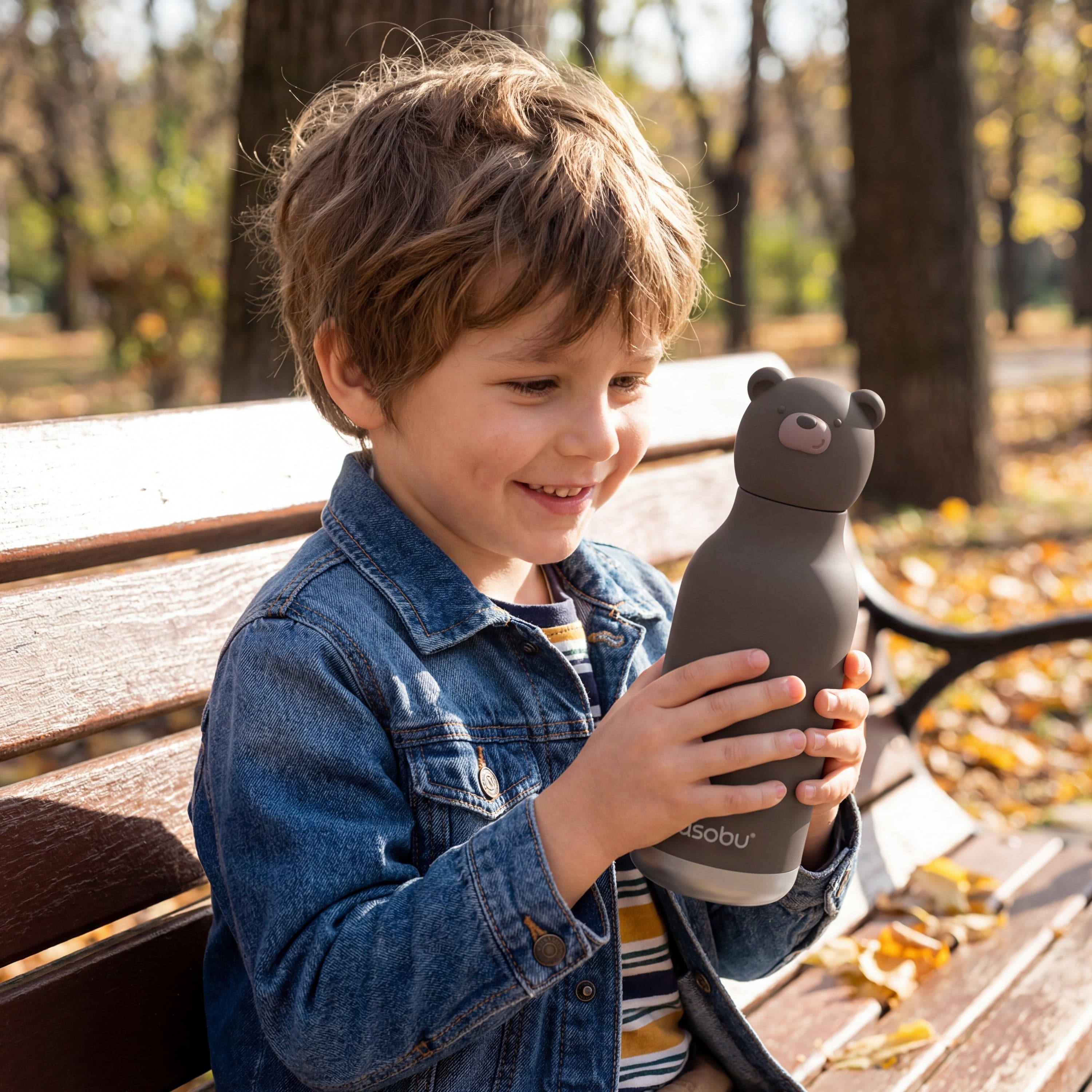 Asobu Trauki Termopudele bērniem Asobu Bestie, 460ml, SBV44 BROWN BEAR