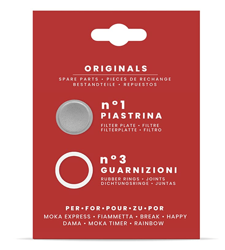 Bialetti Kafijas pagatavošanas rīki Moka kanniņas blīves + filtrs, 6 cup