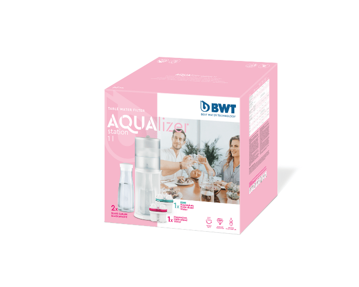 BWT Ūdens filtri AQUAlizer ūdens filtra stacija (2 filtri, 2 karafes)
