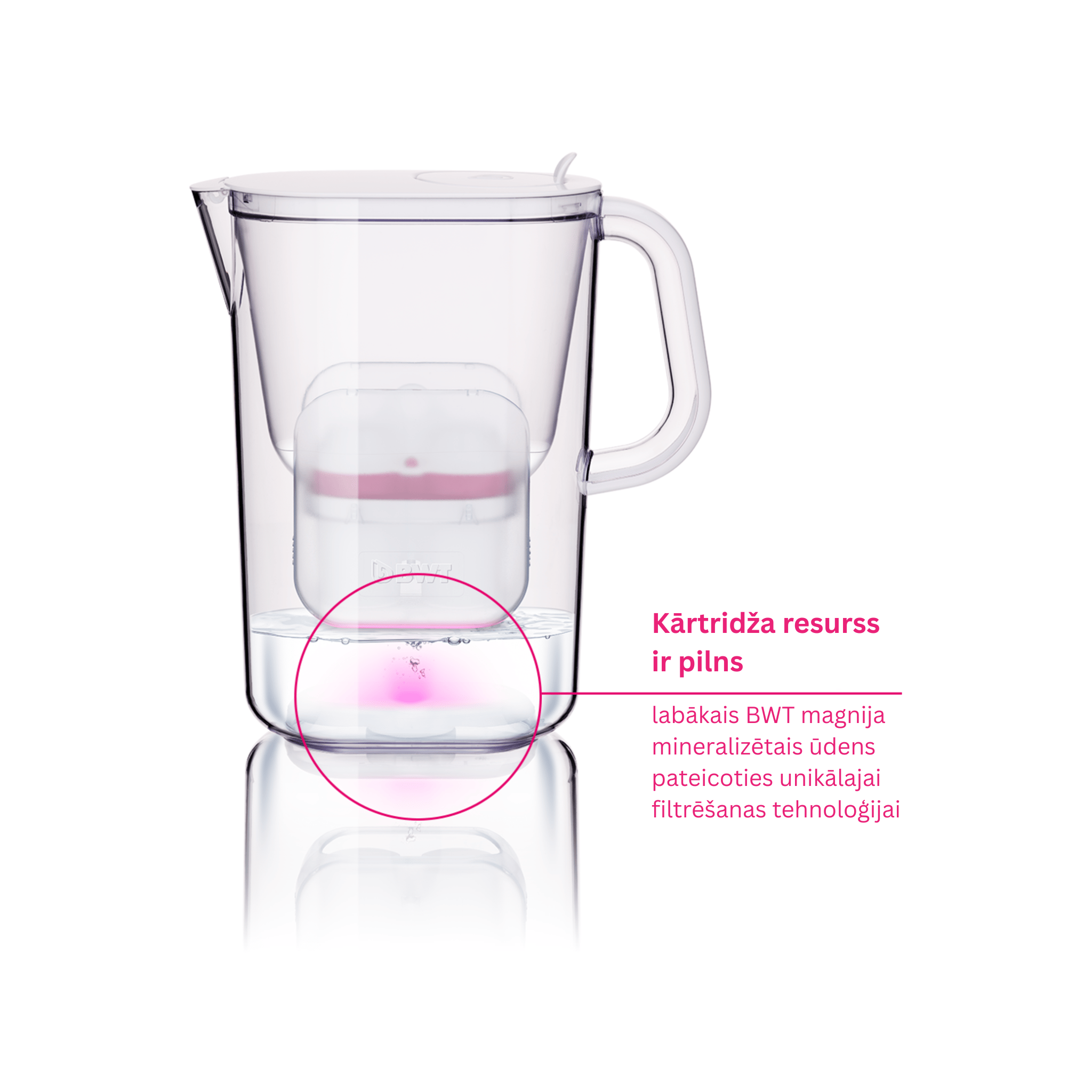 BWT Ūdens filtri Ūdens filtra krūze VIDA BWT 2.6L ar gaismas indikatoru