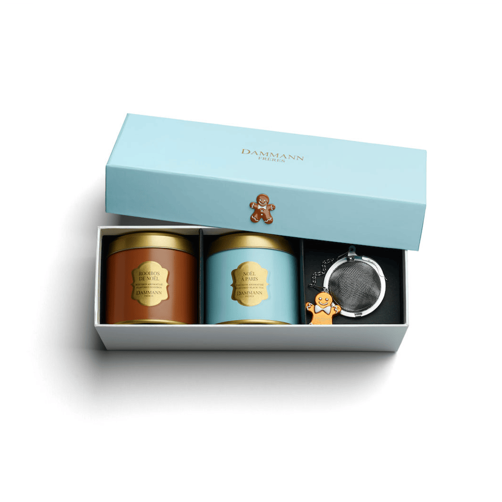 Dammann Dāvanu komplekti Beramās tējas komplekts ar tējas sietiņu - Dammann Noël Givré izlase 2 x 40g