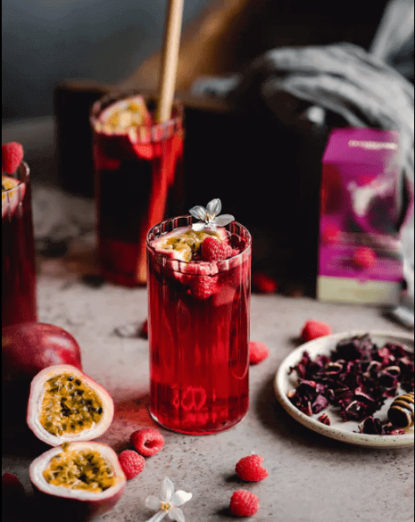 Dammann Tēja maisiņos Tēja zīda maisiņos ledus tējas gatavošanai, Carcadet Passion Framboise augļu tēja, 6 gab