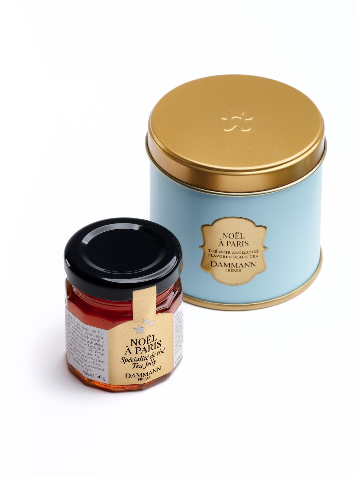 Dammann Tējas komplekts beramā tēja ar džemu Dammann Flocons d'Neige melnā 40g + 50g