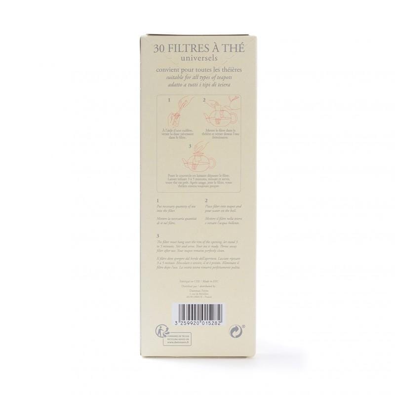 Dammann Tējas rīki Papīra filtri/maisiņi tējas kannām 30 gab