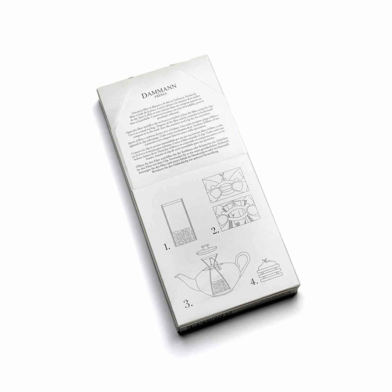 Dammann Tējas rīki Papīra filtri/maisiņi tējas kannām ar klipsi 60 gab