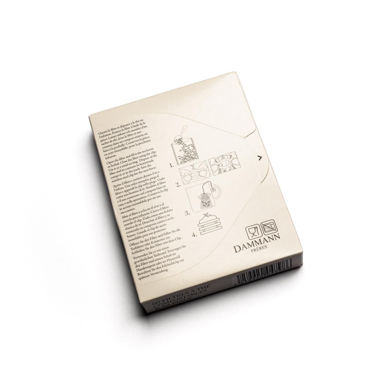 Dammann Tējas rīki Papīra filtri/maisiņi tējas tasītēm 60 gab