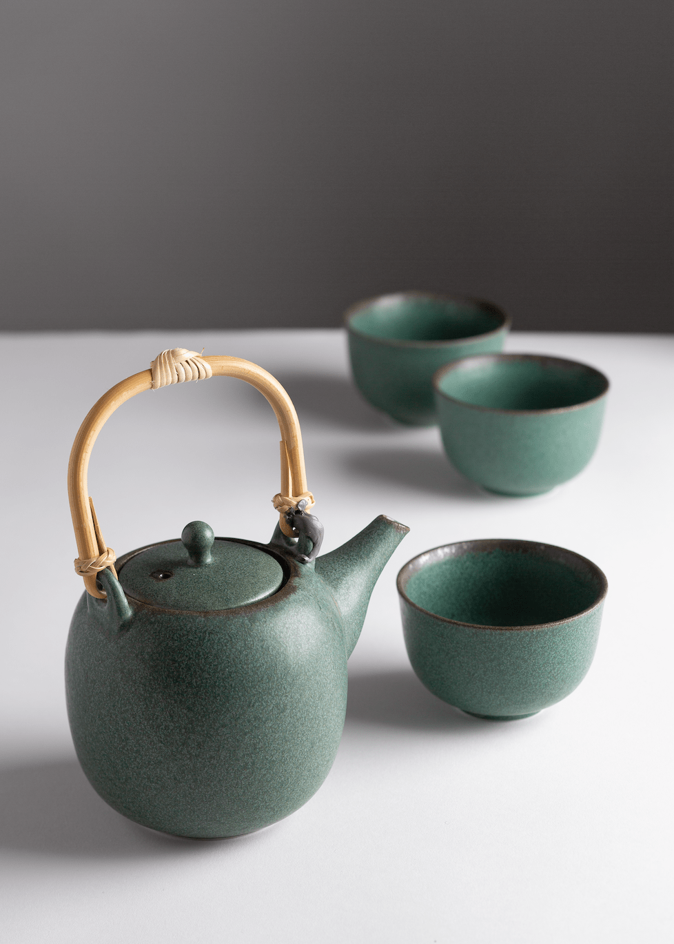 Dammann Tējas rīki Tējas kanniņa Dammann porcelāna Gurin 550ml, zaļa