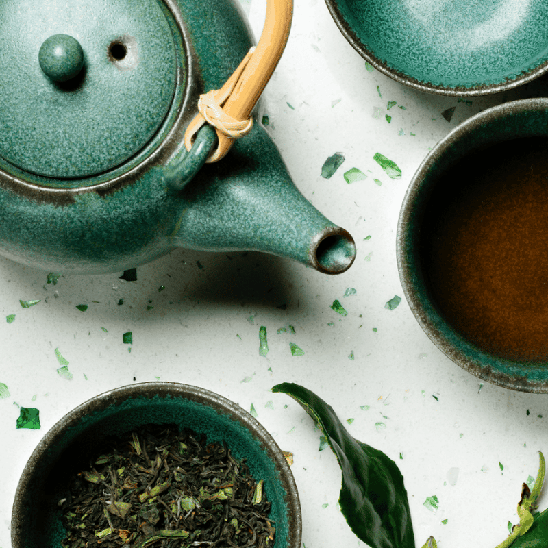 Dammann Tējas rīki Tējas kanniņa Dammann porcelāna Gurin 550ml, zaļa