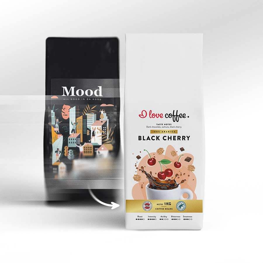 Es mīlu kafiju Kafijas pupiņas Black Cherry kafijas pupiņas, 1kg