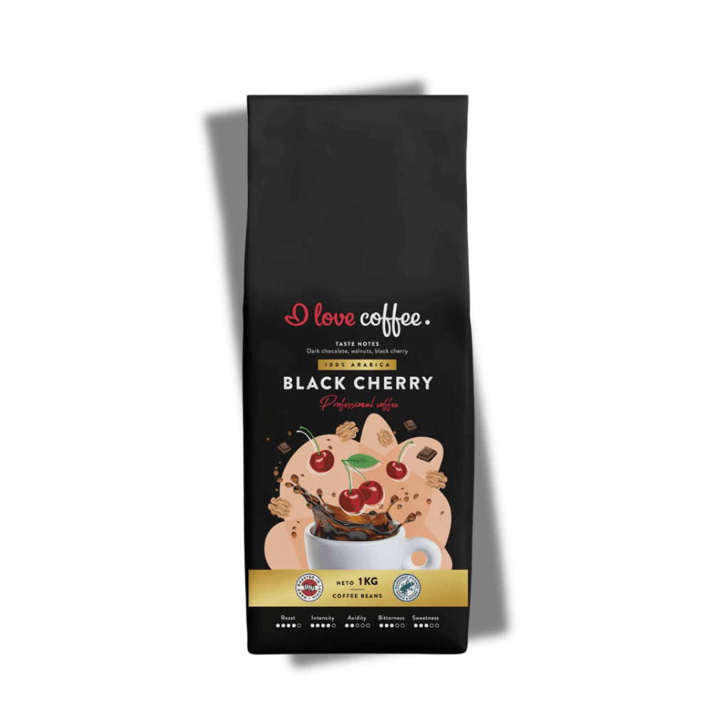 Es mīlu kafiju Kafijas pupiņas Black Cherry Professional kafijas pupiņas, 1kg