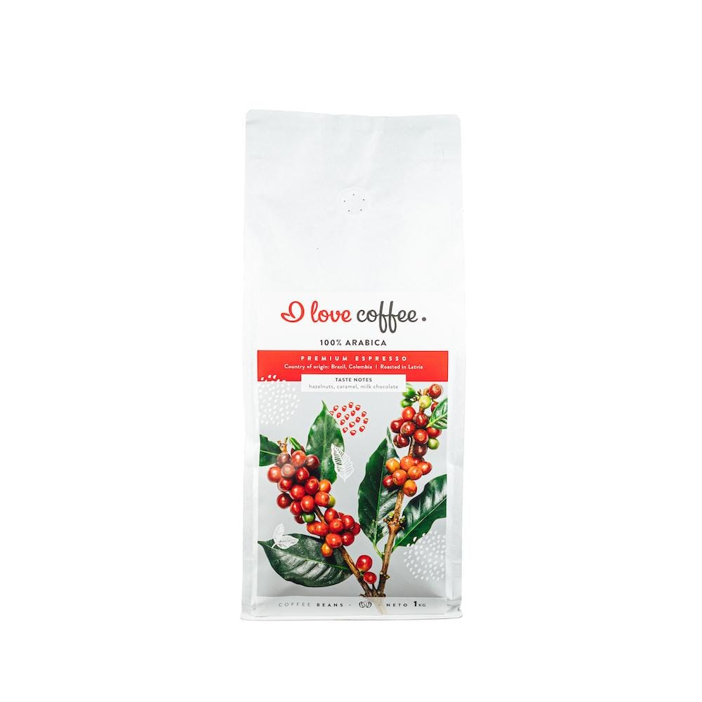 Es mīlu kafiju Kafijas pupiņas Ilovecoffee kafijas pupiņas, 1 KG