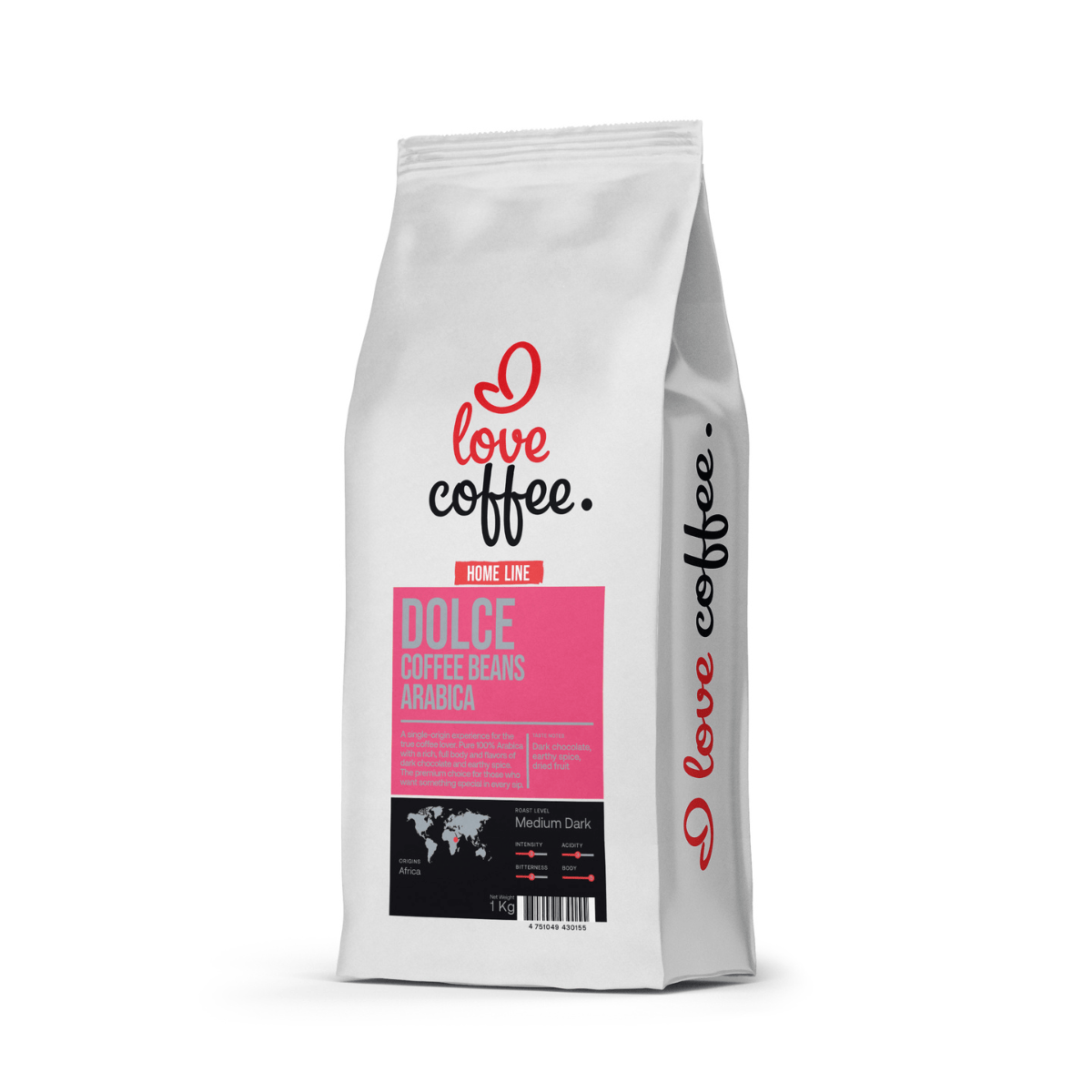 Es mīlu kafiju Kafijas pupiņas Kafijas pupiņas I Love Coffee Home Line DOLCE, 100% Arabica, 1 kg