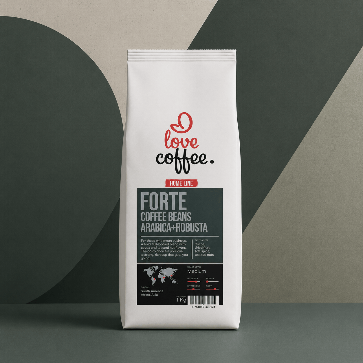 Es mīlu kafiju Kafijas pupiņas Kafijas pupiņas I Love Coffee Home Line FORTE, 1 kg