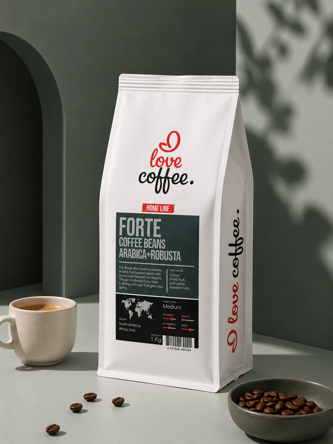 Es mīlu kafiju Kafijas pupiņas Kafijas pupiņas I Love Coffee Home Line FORTE, 1 kg