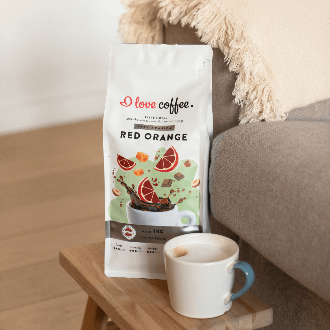 Es mīlu kafiju Kafijas pupiņas Red Orange kafijas pupiņas, 1kg