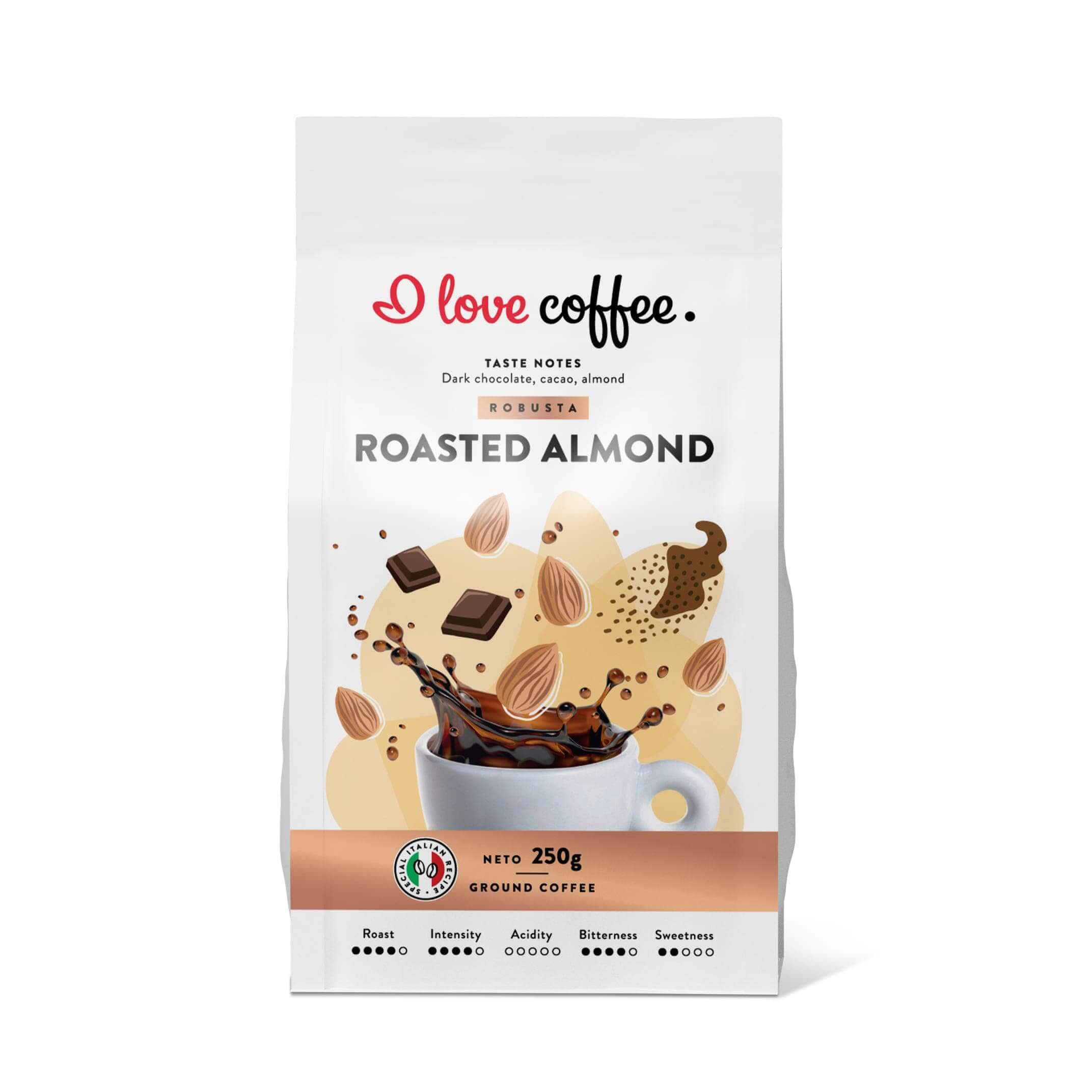 Es mīlu kafiju Kafijas pupiņas Malta kafija Roasted Almond kafija, 250g