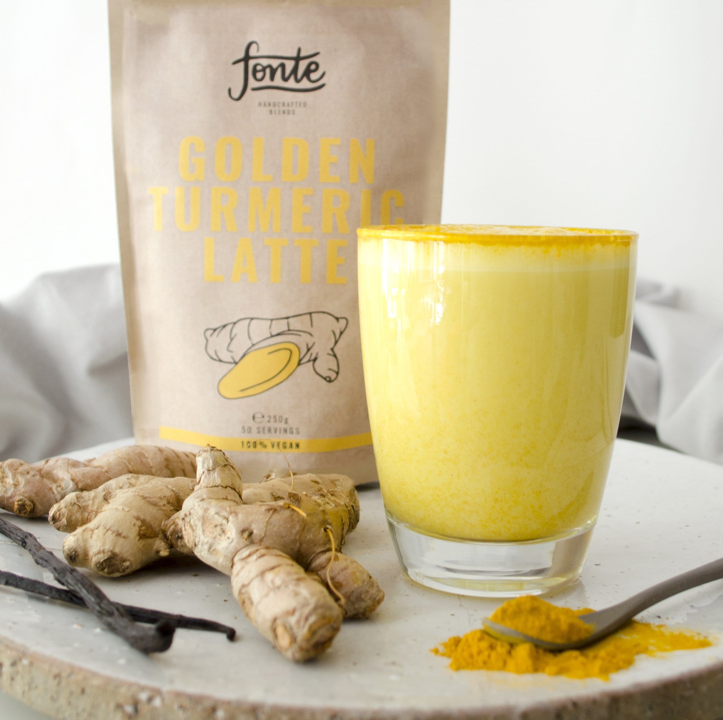 Fonte Cita kafija Fonte, Golden Turmeric Latte dzēriena maisījums, 250g