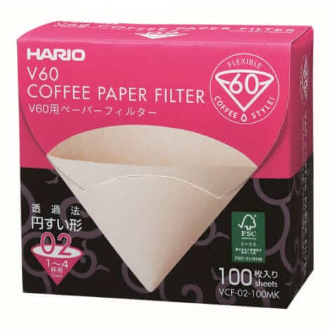 Hario Kafijas pagatavošanas rīki V60 Balti papīra filtri, 100gb