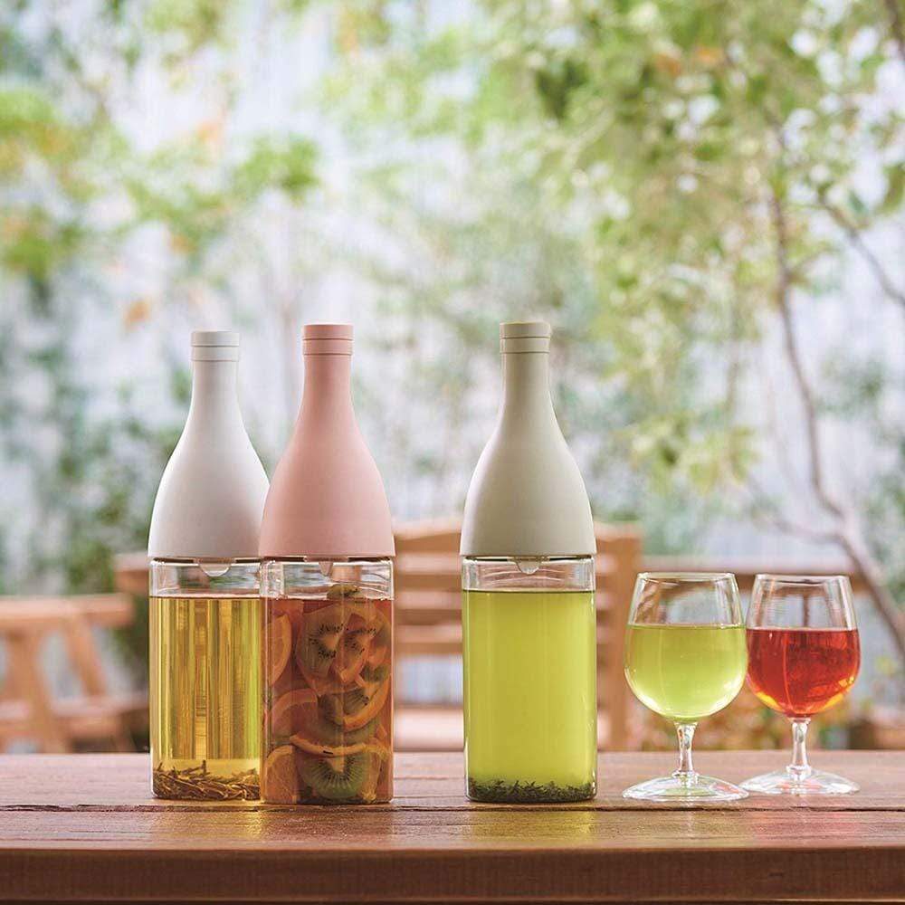 Hario Trauki Hario stikla pudele ar filtru, Aisne, rozā