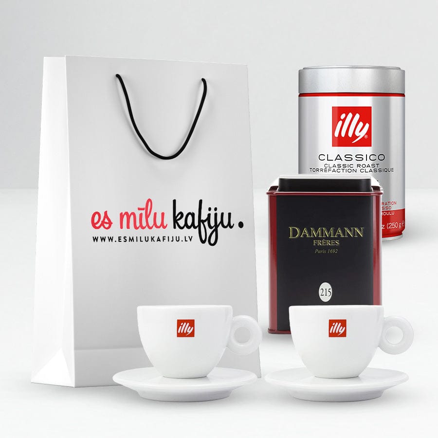 illy Dāvanu komplekti Dāvanu komplekts - illy malta kafija, 2 illy krūzītes, Dammann tēja