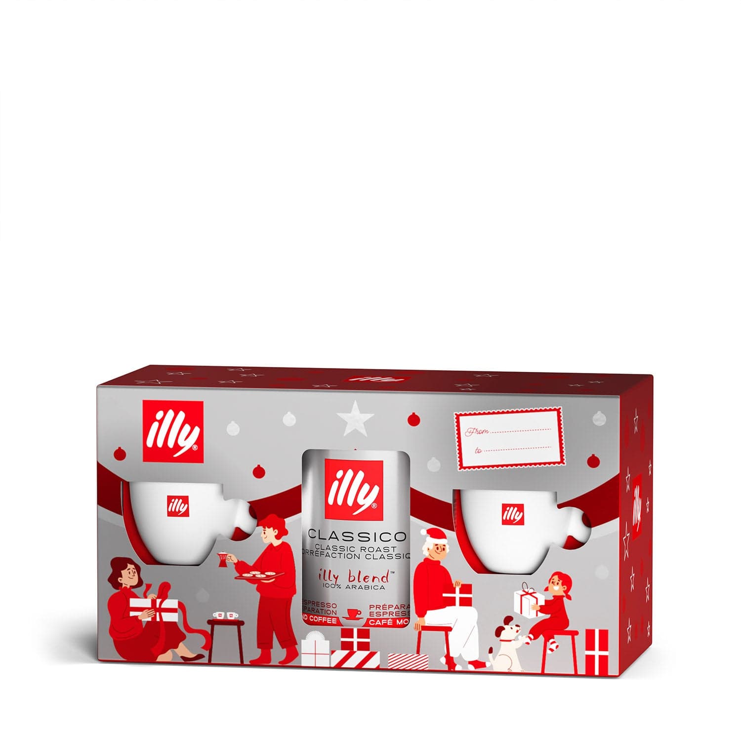 illy Dāvanu komplekti Illy dāvanu komplekts - maltā kafija 250g + 2 gb. espresso krūzītes ar apakštasītēm