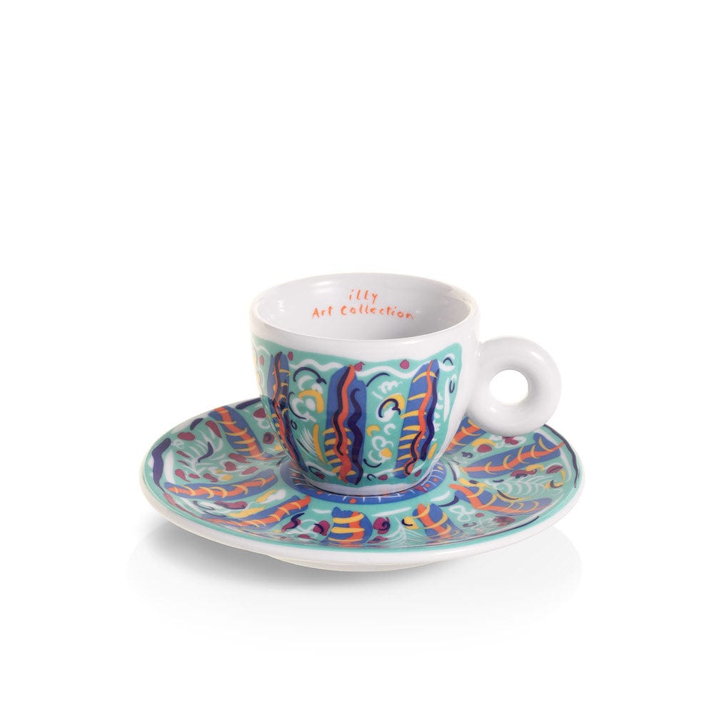 illy Dāvanu komplekti Krūzītes Illy iAC Calero, 4 Espresso ar apakštasītēm, 60ml, 2025