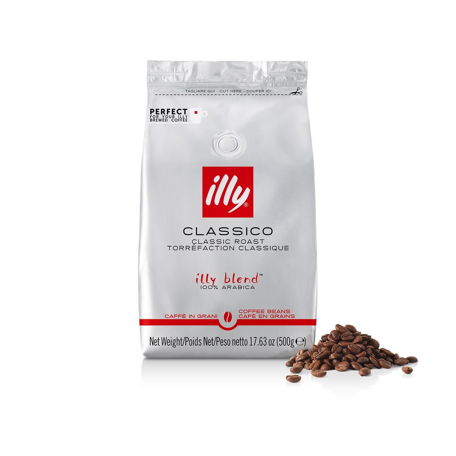 illy Kafijas pupiņas Illy classico kafijas pupiņas, vidēji grauzdētas, 500g