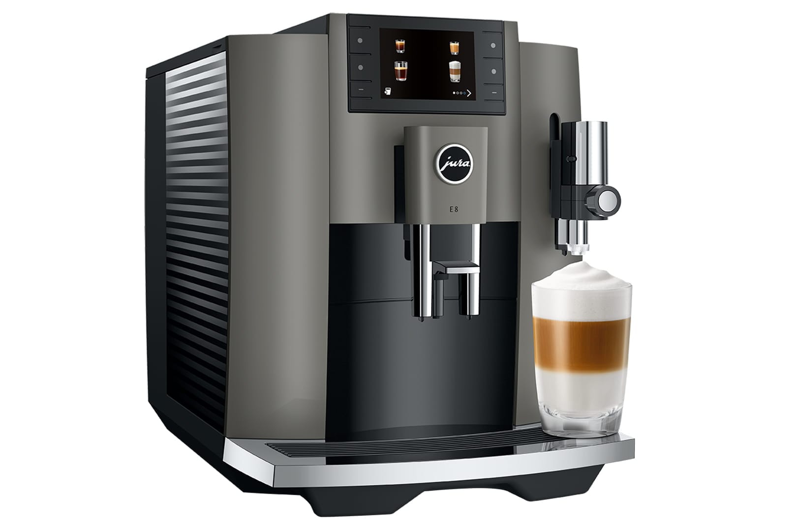 Jura Pupiņu automāti JURA kafijas automāts, E8 Dark Inox (EB)