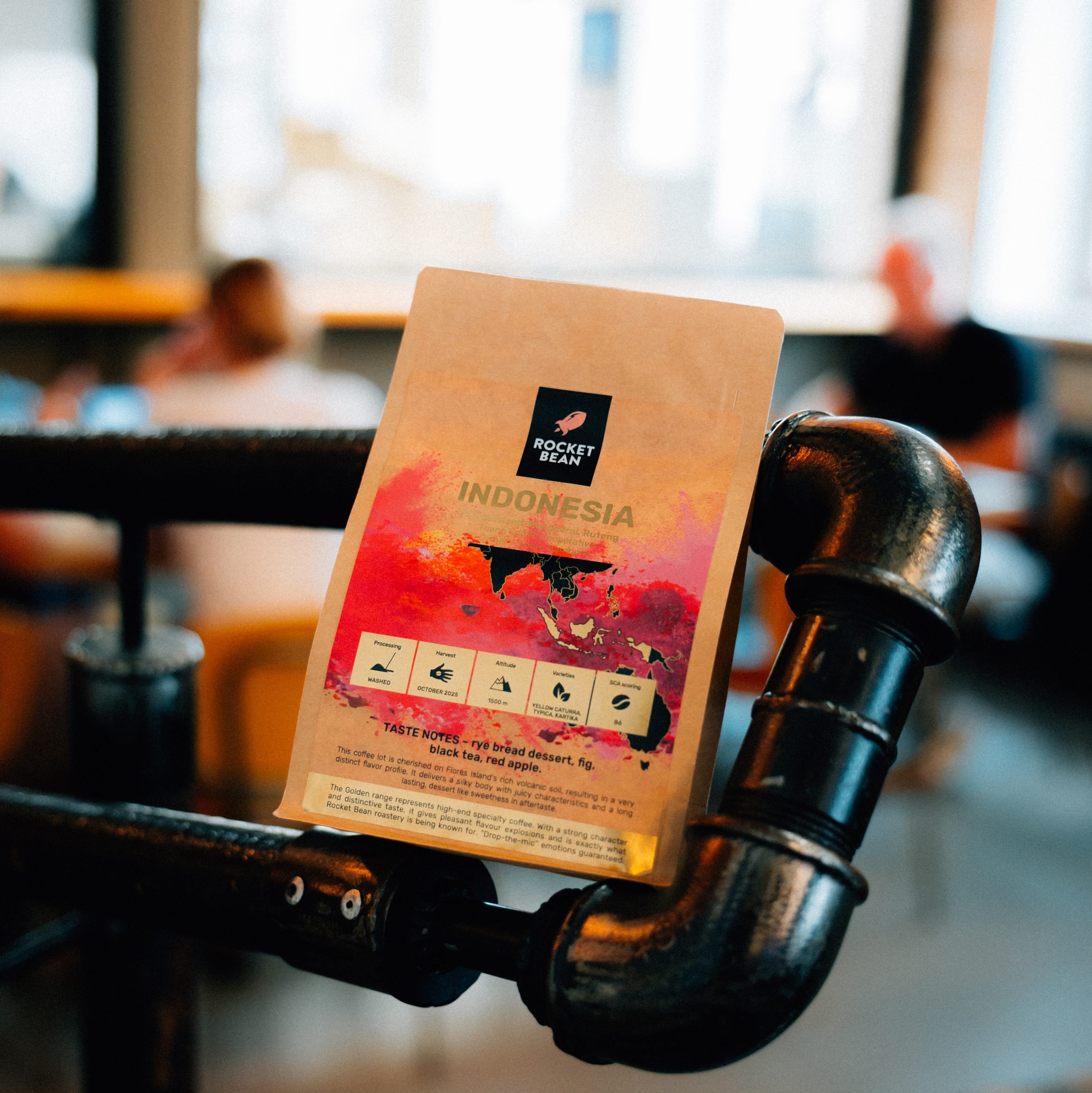Rocket Bean Roastery Kafijas pupiņas Kafijas pupiņas Indonēzija, Floresas sala, Mazgātas. 200gr