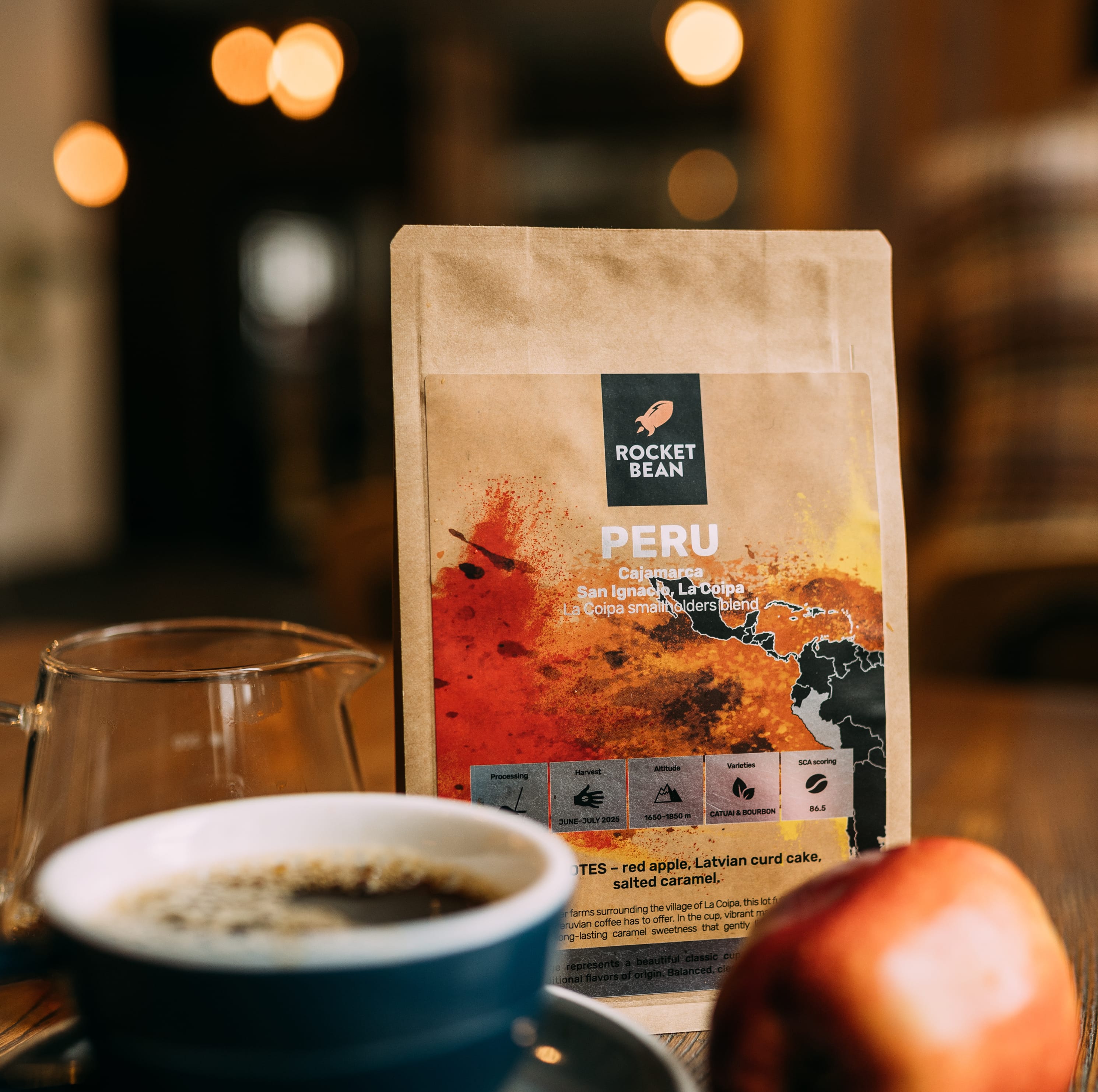 Rocket Bean Roastery Kafijas pupiņas Kafijas pupiņas Peru, La Coipa, Mazgātas. 200gr
