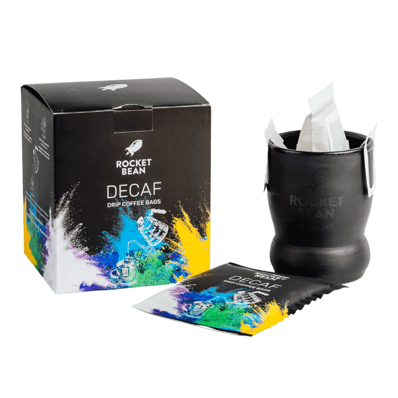 Rocket Bean Roastery Kafijas pupiņas Maltā kafija RBR Drip coffee bag Decaf, 14g