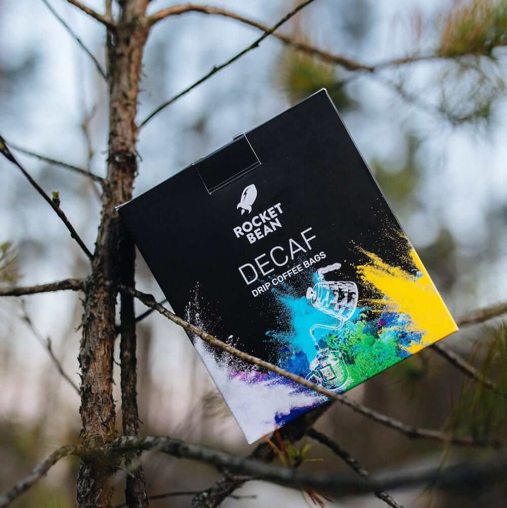 Rocket Bean Roastery Kafijas pupiņas Maltā kafija RBR Drip coffee bag Decaf, 14g