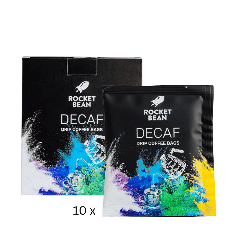 Rocket Bean Roastery Kafijas pupiņas 10 paciņu kaste Maltā kafija RBR Drip coffee bag Decaf, 14g