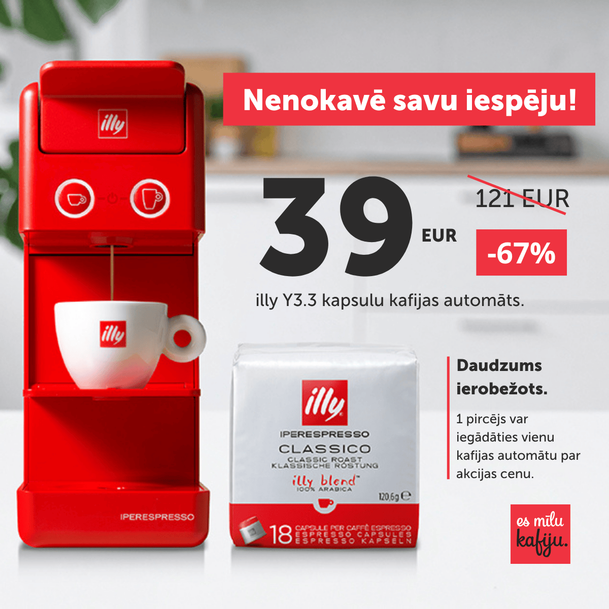 Akcija illy kapsulu automātam