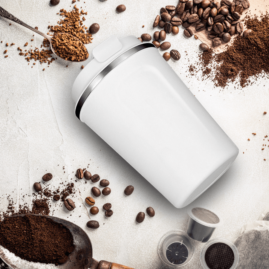 Asobu Trauki Asobu Cafe Compact termokrūze, 380ml, melna