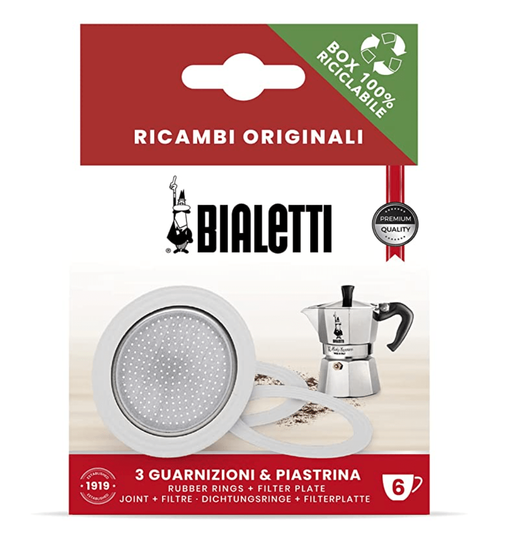 Bialetti Kafijas pagatavošanas rīki Moka kanniņas blīves + filtrs, 6 cup