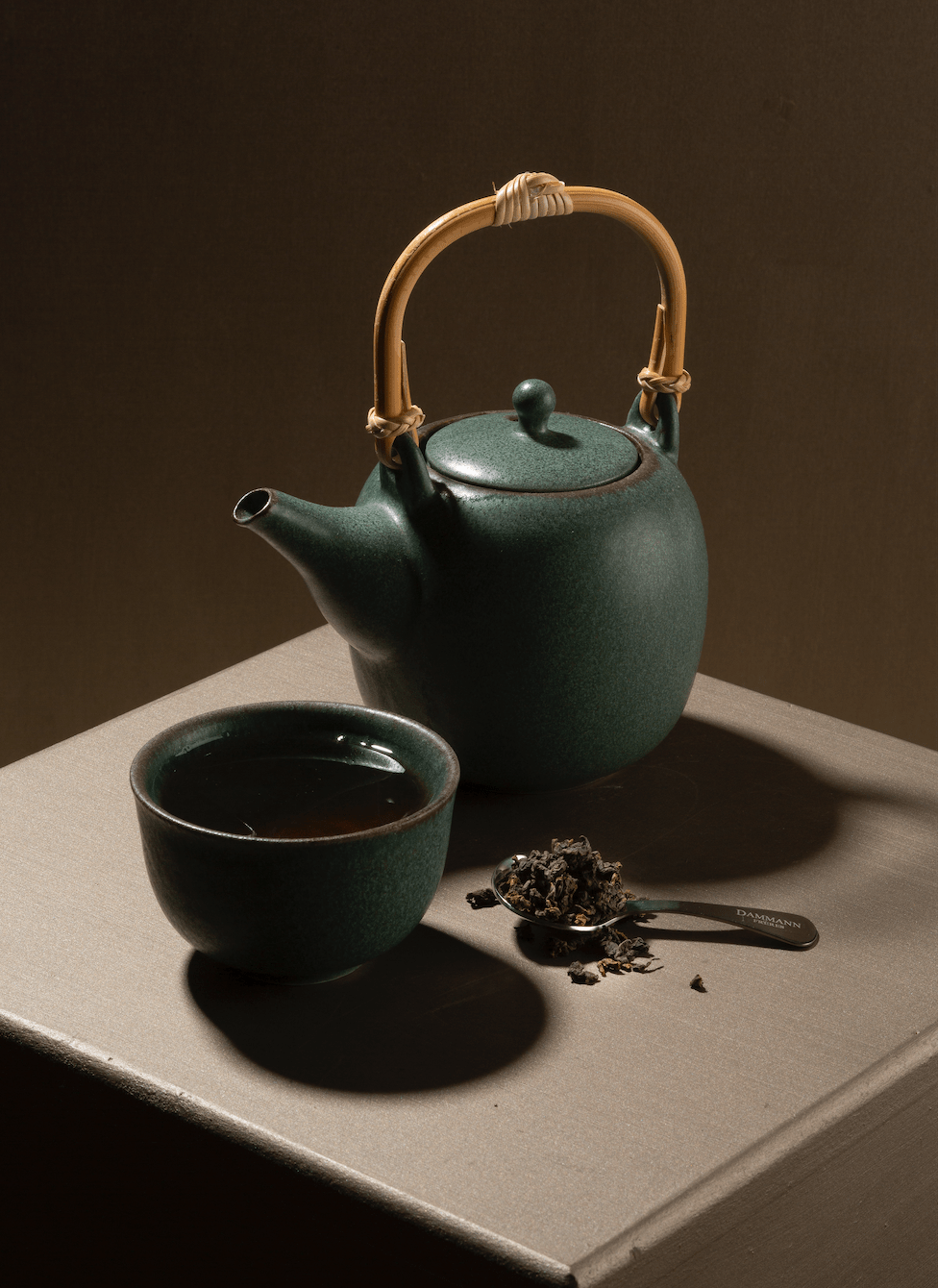 Dammann Tējas rīki Tējas kanniņa Dammann porcelāna Gurin 550ml, zaļa