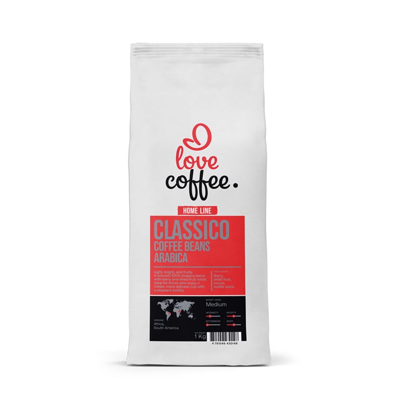 Es mīlu kafiju Kafijas pupiņas CLASSICO kafijas pupiņas, 100% Arabica, 1 kg