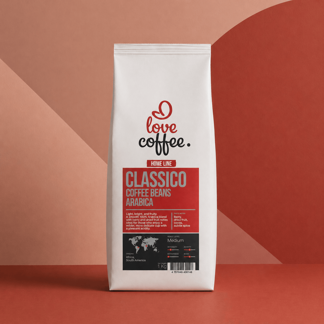 Es mīlu kafiju Kafijas pupiņas Kafijas pupiņas I Love Coffee Home Line CLASSICO, 100% Arabica, 1 kg