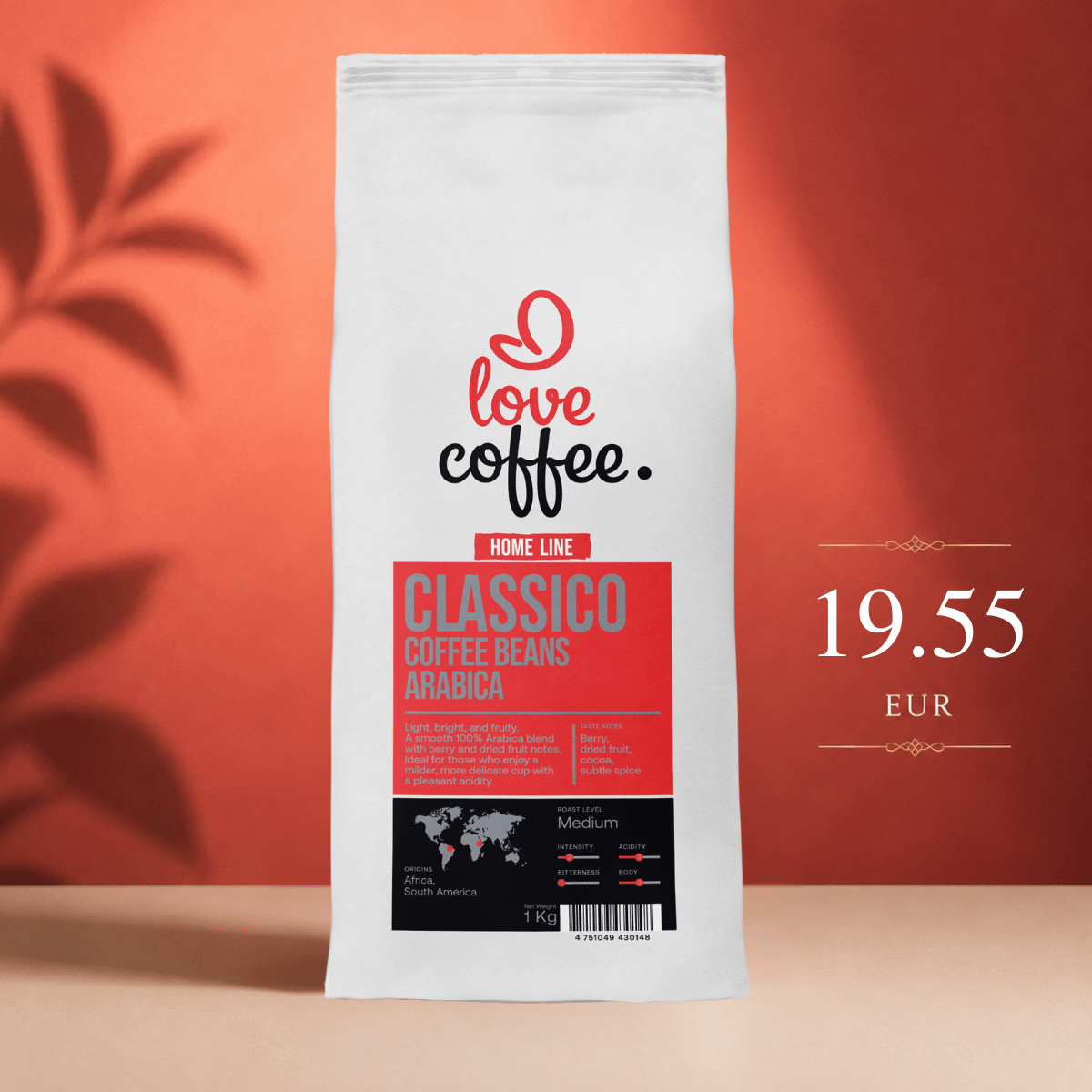 Es mīlu kafiju Kafijas pupiņas Kafijas pupiņas I Love Coffee Home Line CLASSICO, 100% Arabica, 1 kg