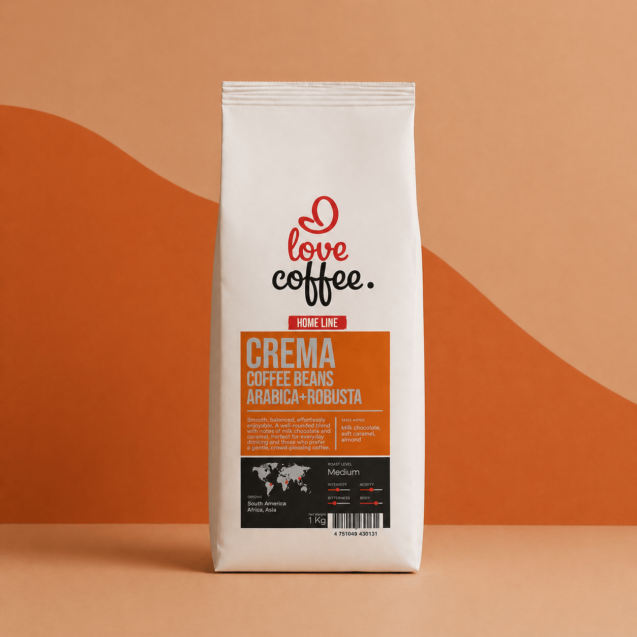 Es mīlu kafiju Kafijas pupiņas Kafijas pupiņas I Love Coffee Home Line CREMA, 1 kg