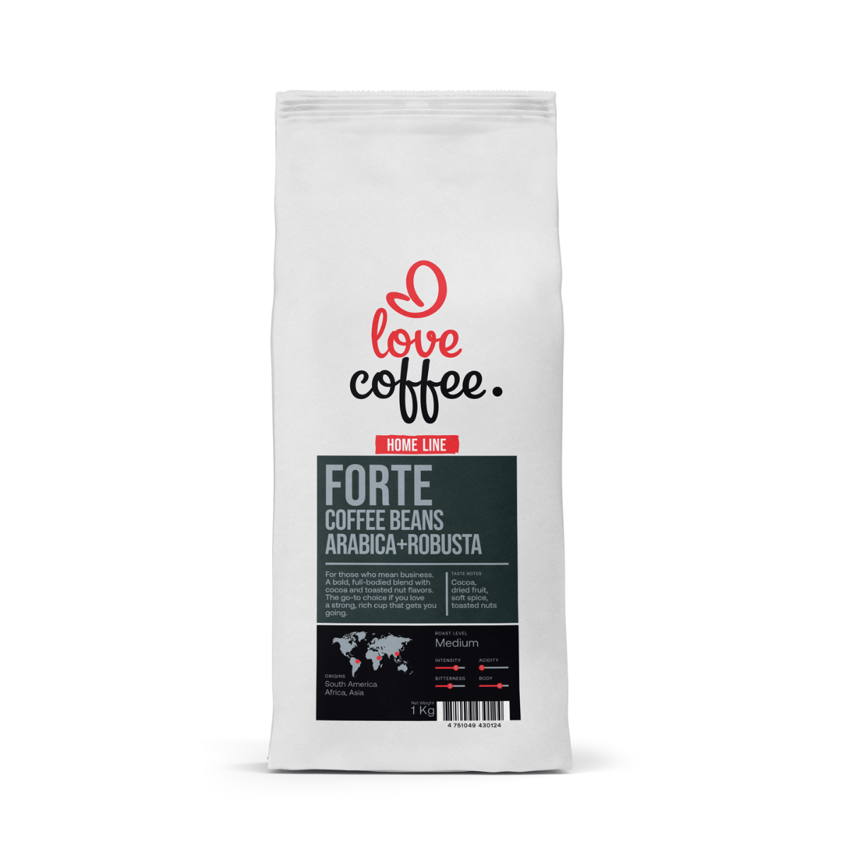 Es mīlu kafiju Kafijas pupiņas Kafijas pupiņas I Love Coffee Home Line FORTE, 1 kg
