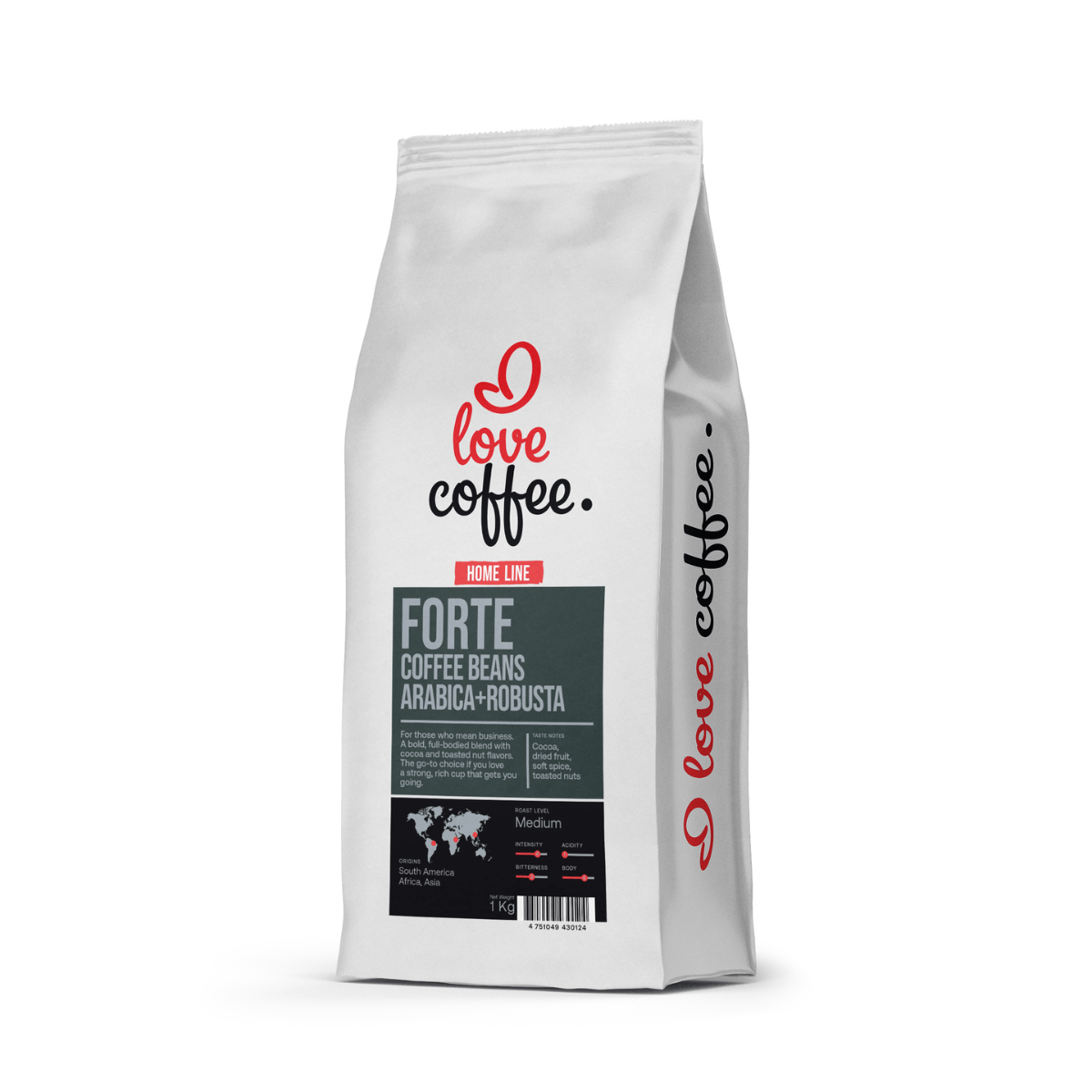 Es mīlu kafiju Kafijas pupiņas 1 kg Kafijas pupiņas I Love Coffee Home Line FORTE, 1 kg