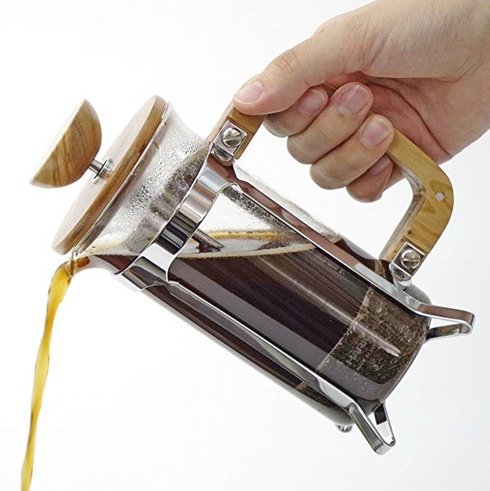 Hario Kafijas pagatavošanas rīki Franču Prese ar olīvkoka elementiem, 300ml, Hario french press