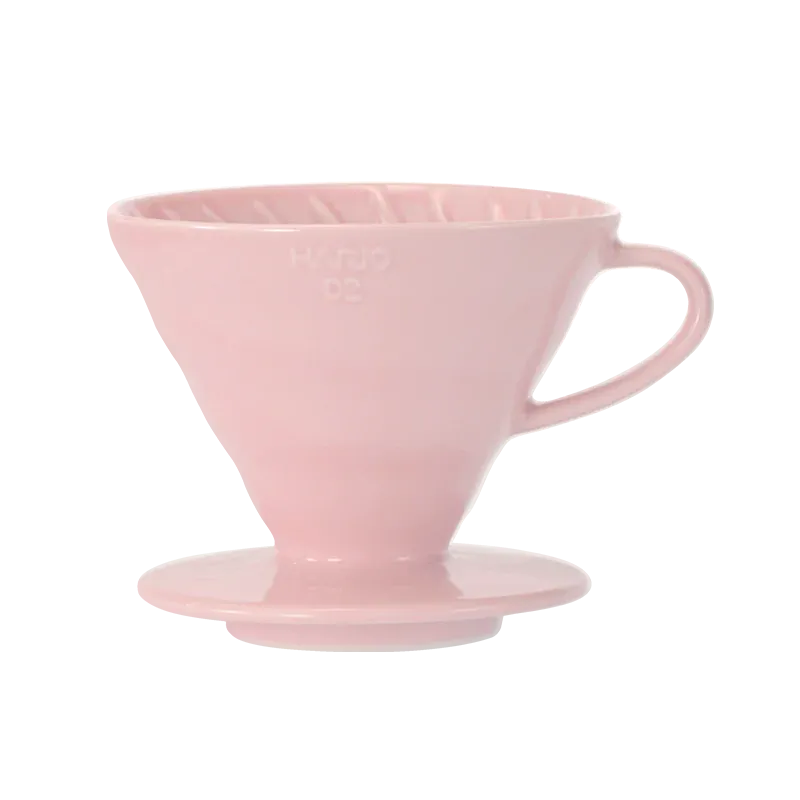 Hario Kafijas pagatavošanas rīki V60 filtra trauks, keramisks,V60-02 rozā + 40 filtri